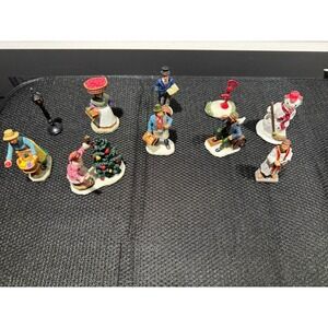 LOT OF 10 LEMAX CHRISTMAS FIGURINES RETIRED VINTAGE